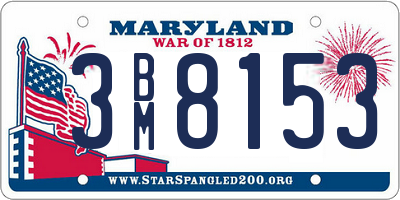 MD license plate 3BM8153