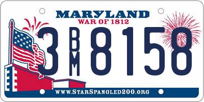 MD license plate 3BM8158