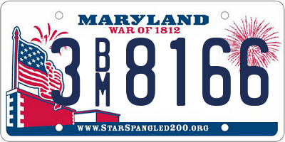MD license plate 3BM8166