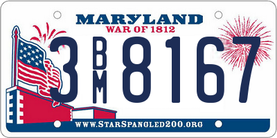 MD license plate 3BM8167