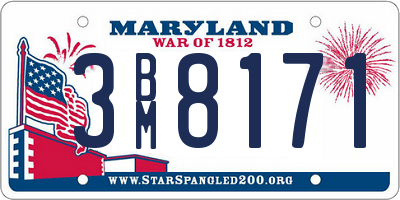 MD license plate 3BM8171