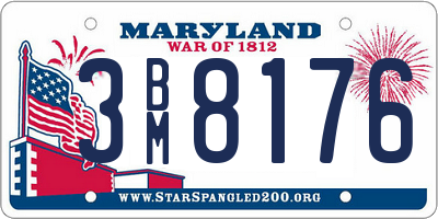 MD license plate 3BM8176