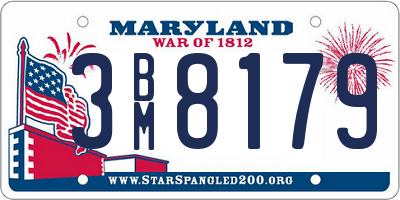MD license plate 3BM8179