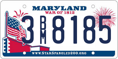 MD license plate 3BM8185