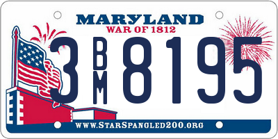 MD license plate 3BM8195