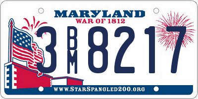 MD license plate 3BM8217