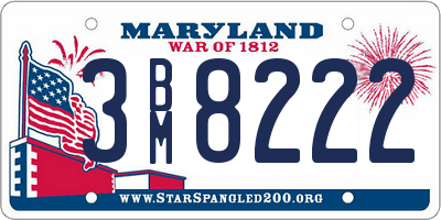 MD license plate 3BM8222