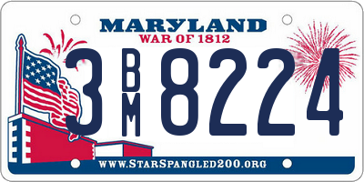 MD license plate 3BM8224