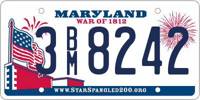 MD license plate 3BM8242