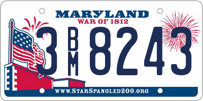 MD license plate 3BM8243