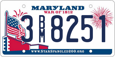 MD license plate 3BM8251