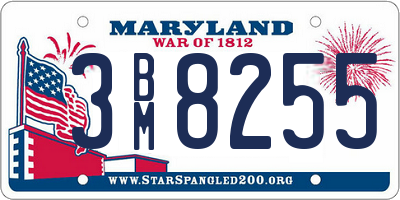 MD license plate 3BM8255