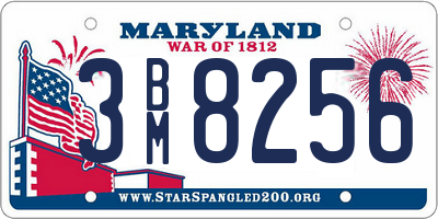 MD license plate 3BM8256