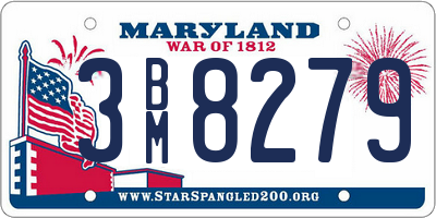 MD license plate 3BM8279