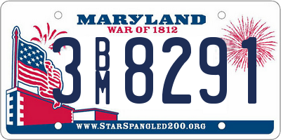MD license plate 3BM8291