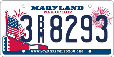 MD license plate 3BM8293
