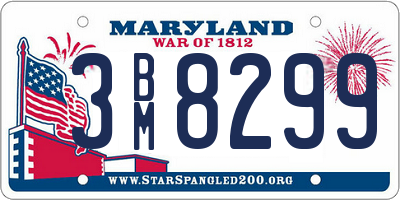 MD license plate 3BM8299