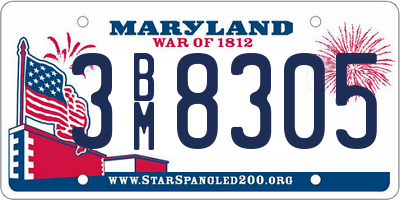 MD license plate 3BM8305