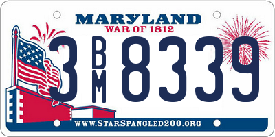 MD license plate 3BM8339