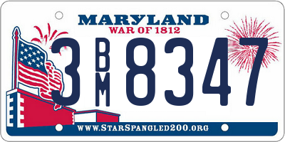 MD license plate 3BM8347
