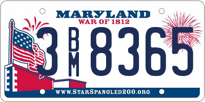MD license plate 3BM8365