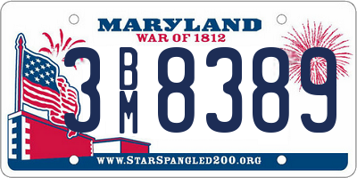 MD license plate 3BM8389