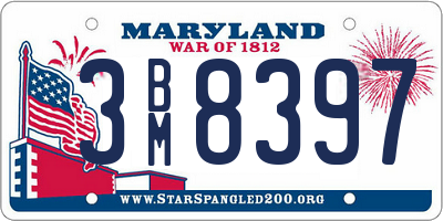 MD license plate 3BM8397