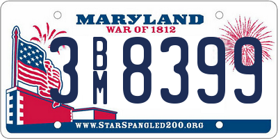MD license plate 3BM8399
