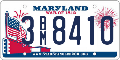 MD license plate 3BM8410