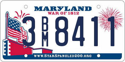 MD license plate 3BM8411