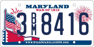 MD license plate 3BM8416