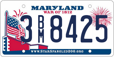 MD license plate 3BM8425