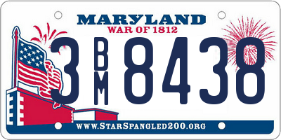 MD license plate 3BM8438