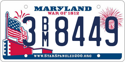 MD license plate 3BM8449
