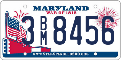 MD license plate 3BM8456