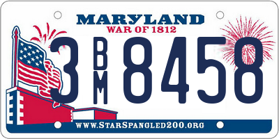 MD license plate 3BM8458