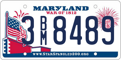MD license plate 3BM8489