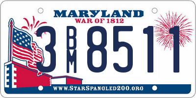 MD license plate 3BM8511