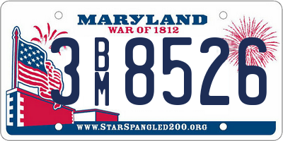 MD license plate 3BM8526