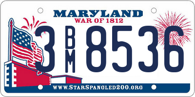MD license plate 3BM8536