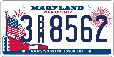 MD license plate 3BM8562