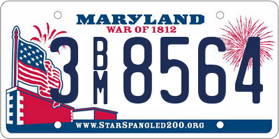 MD license plate 3BM8564