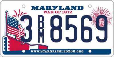 MD license plate 3BM8569