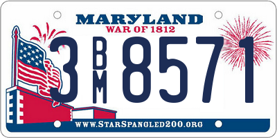 MD license plate 3BM8571