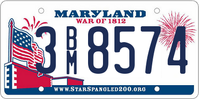 MD license plate 3BM8574