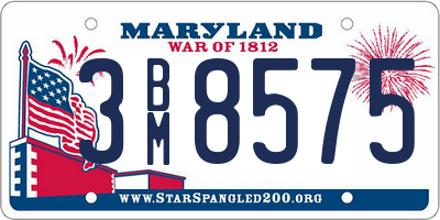 MD license plate 3BM8575
