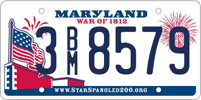 MD license plate 3BM8579