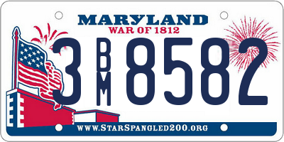 MD license plate 3BM8582