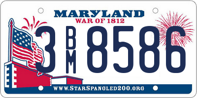 MD license plate 3BM8586