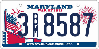 MD license plate 3BM8587